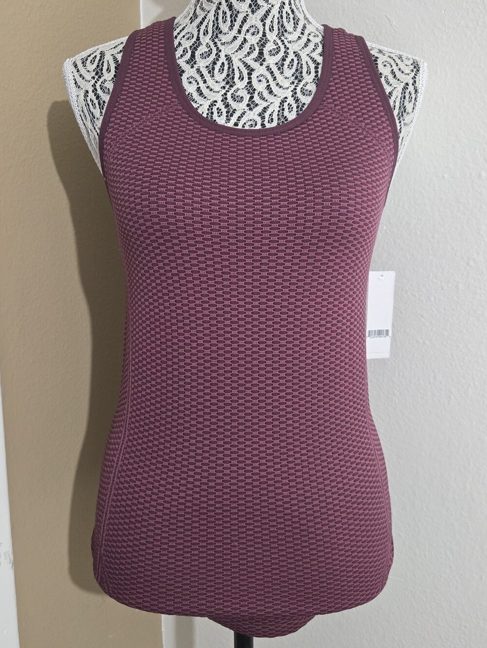 Tahari Plum Textured Racerback Tank